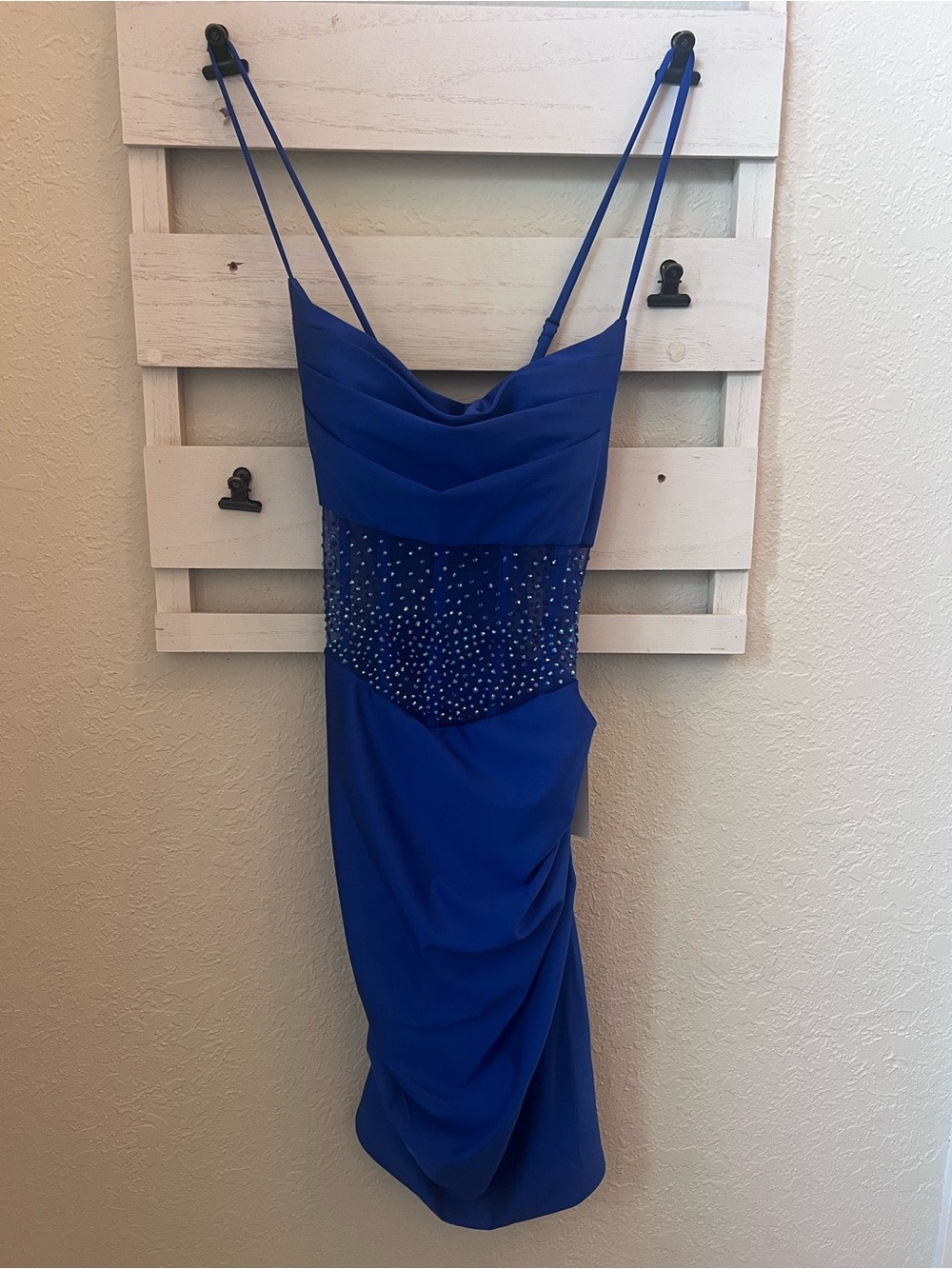 B Darlin Royal Blue Rhinestone Corset Dress 5/6 NWT